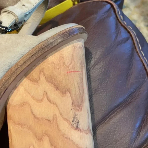 Vince Helena crisscross suede sling back Sandal Block heel Taupe Women’s size 6 - Picture 12 of 13